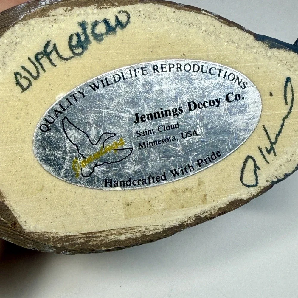 Jennings Decoy Co Bufflehead Duck Miniature Decoy Hand Painted Signed 4.5